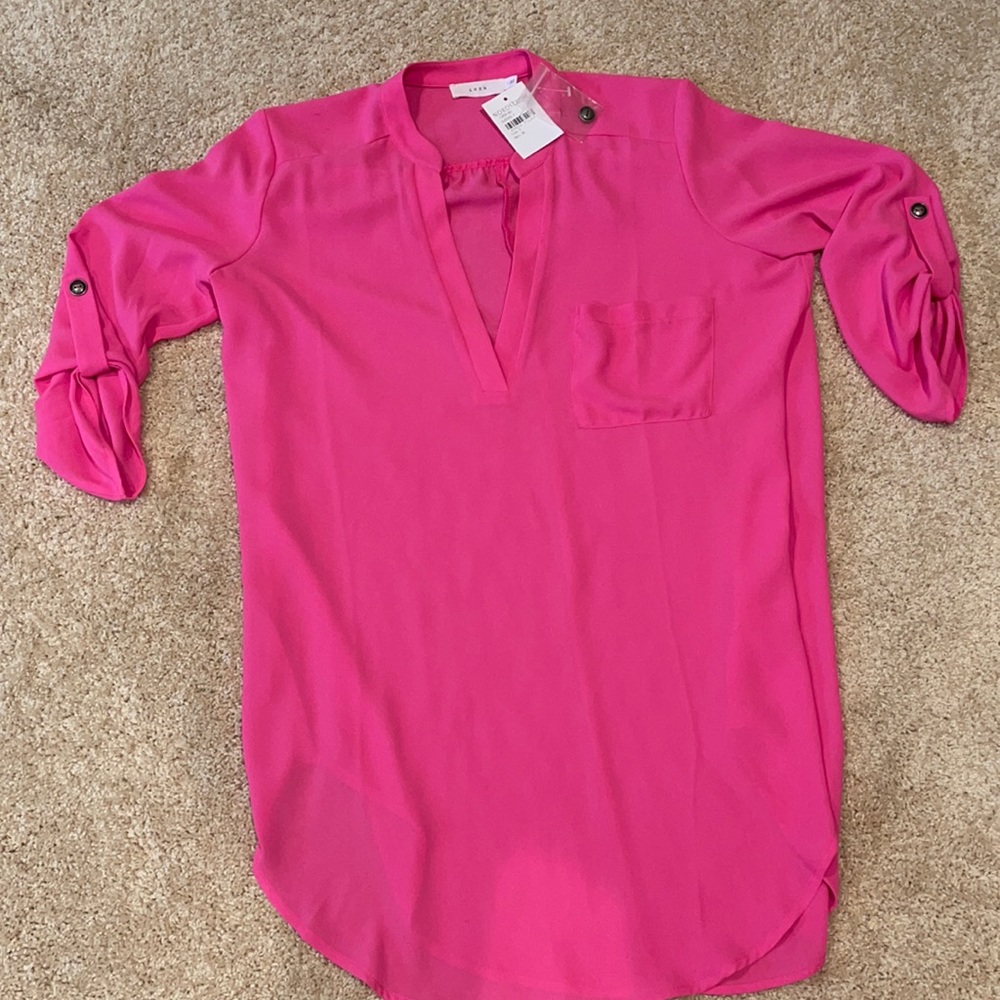Lush blouse size S NWT Hot pink